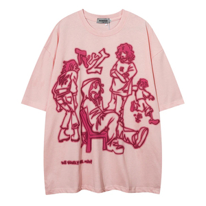 Camiseta de poliéster con cuello redondo hecha a medida para hombre, ropa de calle elegante, camiseta gráfica con serigrafía para hombre - Product Image 4