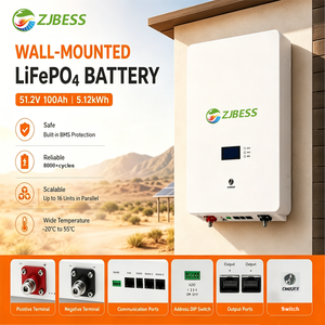 <span class=keywords><strong>Batterie</strong></span> lithium murale 5 kWh 51,2 V 100 Ah avec écran LCD et support pour installation facile, alimentation de garage - Product Image 4
