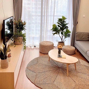 Tapis en jonc de mer tissé naturel de haute qualité du Vietnam rond - Product Image 3