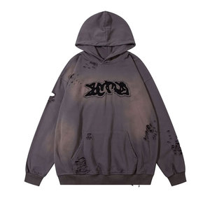 สินค้ายอดนิยมผู้ชาย Hoodies เย็บปักถักร้อยด้อยที่กําหนดเองวินเทจผ้าฝ้าย 100% เย็บปักถักร้อย Hoodies - Product Image 2