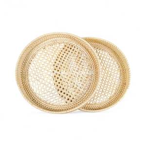 Bandeja de Ratán Hecha a Mano Ecológica, Hecha de Fibra Natural para Servir en el Hogar y Decoración de Interiores - Product Image 2