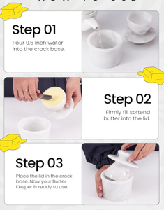 Mantequillera Francesa Hecha a Mano de Piedra Blanca, Forma Natural Ecológica para Decoración de Encimera de Cocina y Uso en Restaurantes - Product Image 3