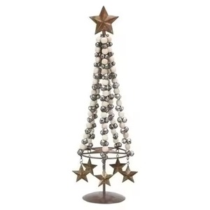 Sculpture d'arbre de Noël moderne en métal élégant, finition élégante, accent décoratif parfait pour les coins et les étagères de vacances - Product Image 1