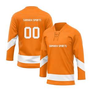 Soporte de ropa de hockey personalizada Impresión sublimada Entrenamiento juvenil Camisetas de hockey sobre hielo sublimadas - Product Image 1
