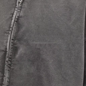 Custom Men Street Wear Vintage Wash Distressed Oversized Drop Shoulder Zip Up Hoodie - Product Image 3
