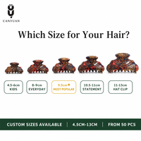 Pince à cheveux en acétate rouge et bleu mélangés CANYUAN, 10,5 cm, personnalisable avec gravure de logo, pinces à cheveux en acétate pour femmes