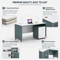 Bureau de direction minimaliste avec meuble mobile, panneau en panneau de particules mélaminé E1, mobilier de bureau commercial