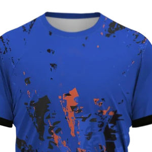 Maillot de football et de sport d'équipe pour adulte avec logo personnalisé imprimé, motif uni, tissu extensible et respirant - Product Image 3