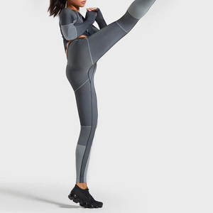 Conçu sur mesure grande taille femmes Yoga athlétique entraînement 2 pièces ensembles léger respirant solide motif vêtements de Yoga - Product Image 4