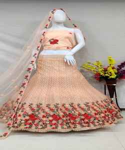 New Attractive Rich Look Wedding Wear Taffeta <b>Fabric</b> Lehenga Choli with Dupatta Semi-stitched Wholesale Price Ethnic Garment Lehenga Choli - Product Image 6