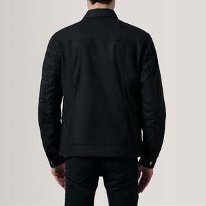 เสื้อแจ็คเก็ตทรงทรัคเกอร์ผ้าแคนวาสเคลือบแว็กซ์สีดำ Colberto แบบกลับด้านได้ ไซส์ XS สไตล์สปอร์ตแนวสตรีท ปิดด้วยซิป เหมาะสำหรับใส่ทำงานในฤดูใบไม้ร่วง ลายพรางแบบแพทช์เวิร์ค - Product Image 4