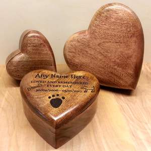 โกศสัตว์เลี้ยงรูปหัวใจทําจากไม้มะม่วงเผาศพสุนัขแมวส่วนบุคคลขนาดใหญ่ขนาดกลางขนาดเล็กขนาดแกะสลัก - Product Image 5