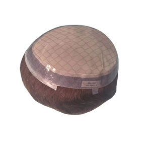 High Quality Silk Pro Hair Toupee <b>Wig</b> for <b>Men</b> Indian Remy Hair Lace Front Water Wave Soft Lightweight - Product Image 1