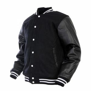 Custom Made Varsity Jackets Stand Collar Windproof Genuine Leather Pakistan Manufacture Price Customized Color - Product Image 1