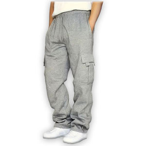 Pantalones cargo de lana informales de talla grande personalizados para hombre, ropa informal estilo Hip Hop de algodón suelta, diseño transpirable con múltiples bolsillos - Product Image 2