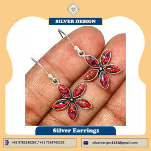 Pendientes de plata de ley 925 con Ópalo, joyería fina hecha a mano, con gema Natural - Product Image 2