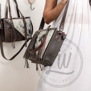 LW Women's Stylish Single <b>Strap</b> Cross Body Bag Genuine Leather Fringe <b>Shoulder</b> Sling for Girls Bohemian Style for Spring Winter - Product Image 2