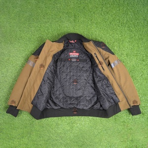 Men's Motorcycle Bomber Jacket Full Sleeve Windproof Polyester Autumn Riding Jacket with Logo Print - Product Image 5