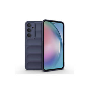 Étui pour Galaxy A55, coque arrière en silicone TPU flexible à motifs ethniques, bleu marine, étui pour téléphone portable - Product Image 1