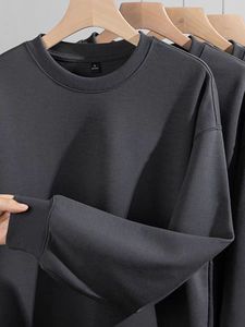 Sudadera con capucha de color sólido de 350 g/m² para hombre, gris oscuro, otoño, talla grande, cuello redondo, unisex - Product Image 4