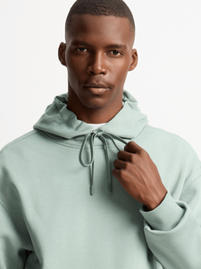 550gsm plus polaire épaissie à capuche hiver couleur unie blanc impression personnalisée logo motif lâche hommes à capuche, sweat à capuche pour hommes - Product Image 4