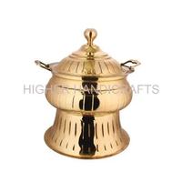 Chauffe-plat rond en métal de luxe 6 Ltr/8 Ltr Buffet chauffe-plats pour événements et mariages Ustensile de cuisine d'hôtel