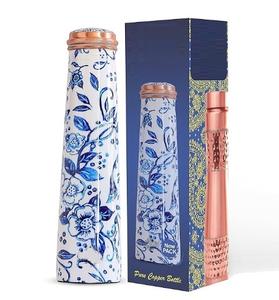 Botella de agua de cobre puro para desintoxicación, salud Ayurveda, botellas a prueba de fugas, ecológicas y sin BPA con caja de regalo impresa personalizada - Product Image 4