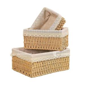 ตะกร้าเชือกหวายชุดตะกร้าเก็บกระดาษจากเวียดนาม - Product Image 2