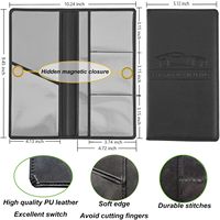 Porte-documents de voiture de qualité supérieure en cuir PU de luxe, fait main, durable, résistant à l'eau, léger, grande capacité, RFID