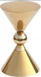 Living Room Round Side <b>Tables</b> with Ivory Color the METAL WAVE <b>Aluminum</b> Contemporary Design - Product Image 6