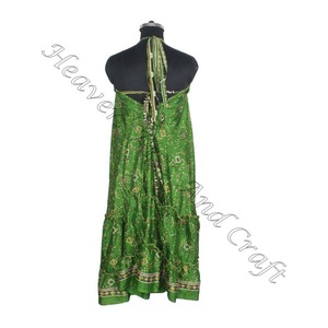 SD020 Saree / Sari / Shari vêtements indiens et pakistanais de l'Inde Hippy Boho dernier traditionnel long col en v indien Vintage Sari - Product Image 6
