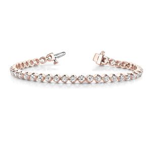 7.00MM <span class=keywords><strong>di</strong></span> diamante taglio rotondo <span class=keywords><strong>Tiffany</strong></span> In linea polo Set <span class=keywords><strong>bracciale</strong></span> da donna - Product Image 2