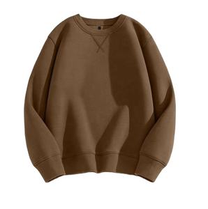 Coupe ample élégant hommes sweats épais polaire pull couleur unie bloc printemps brodé OEM marque privée 100% coton - Product Image 1