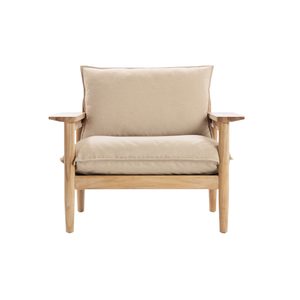 เก้าอี้เลานจ์กลางแจ้งที่ทันสมัยพร้อมกรอบไม้สักและเบาะรองนั่ง - Product Image 1