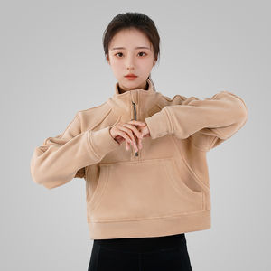 Sweat-shirt à capuche ample pour femme, à manches longues, en polaire douce et chaude, respirant, style décontracté, tricoté, pour l'hiver - Product Image 5