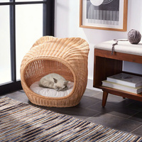 Lit confortable pour chien et chat en forme d'ours Design et logo personnalisés Dernière maison en rotin naturel pour animaux de compagnie au Vietnam en bois