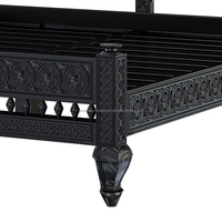 Lit mural King Size en bois sculpté indien fait main, finition noire, mobilier de maison haut de gamme, gonflable et pliable, modèle 2024, le plus tendance
