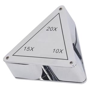 Loupe de bijoutier pliable à 3 lentilles 10X 15X 20X Loupe de poche avec poignée en caoutchouc Finition chromée Loupe pour diamants Bijoux Pierres précieuses - Product Image 3