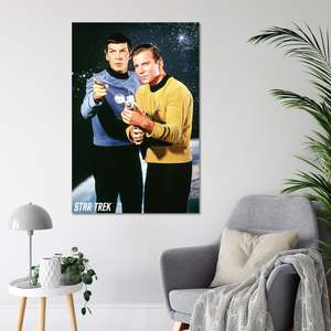 Póster de Star Trek con Kirk y Spock, impresión digital en lona de vinilo duradera o banderas de poliéster - Product Image 4