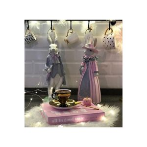 Coniglietti pasquali innamorati conte & contessa rosa grigio