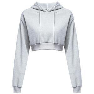 Nueva moda mujer Sudadera con capucha abrigo superior corto deporte pulóver con capucha Tops mujer Otoño Invierno ropa Crop Top Sudadera con capucha - Product Image 5