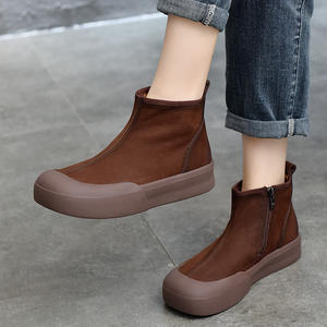 Bottes hautes plates chics pour femmes, confortables, à bout rond, faciles à enfiler, pour tous les jours - Product Image 4