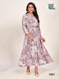 Conjunto de Kurti Corto de Rayón con Estampado Digital de 14 kg, Estilo Occidental, Ropa Casual de Diseñador para Mujer, Fabricante de India - Product Image 2