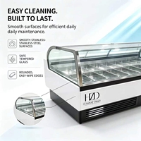 Vitrine Réfrigérée Commerciale pour Pâtisseries et Gelatos avec Porte Coulissante en Verre et Éclairage LED Personnalisé