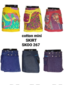 Femmes taille haute été coton patineur Mini jupe mignon plissé Boho a-ligne cordon à volants respirant Style décontracté pour les filles - Product Image 3