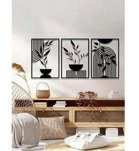 Arte de pared de Metal inspirado en la geometría abstracta minimalista para decoración de interiores Diseño de Metal hecho a mano para interiores modernos con estilo - Product Image 2