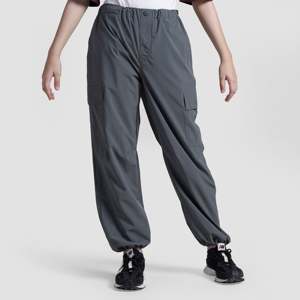 Pantalones Cargo de Cintura Alta para Mujer, Talla XL, Gris Claro, Lona Transpirable, Corte Holgado, Cintura Elástica, Diseño de Pierna Ancha, Coloridos y Arrugados - Product Image 1