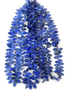 Cuentas de Briolette con forma de marquesa facetadas de lapislázuli azul Natural AAA, tamaño de 7x14mm, hebra de 17 pulgadas, grado de alta calidad - Product Image 6