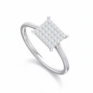 Anillo de Mujer con 30 Diamantes Naturales de Corte Brillante Redondo Geométrico en Oro de 14K, Certificado IGI, Moderno - Product Image 1