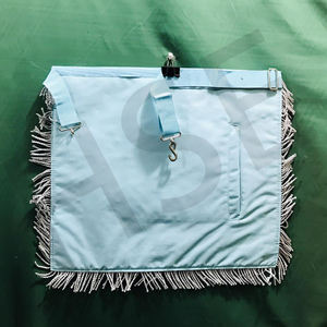 Tablier de Maître Maçon Maçonnique Bleu Clair Brodé à la Main, Régalia de Loge avec Franges Argentées et Motif Colonnes - Product Image 6